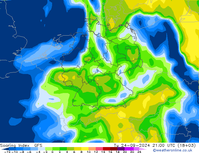 Soaring Index GFS Tu 24.09.2024 21 UTC