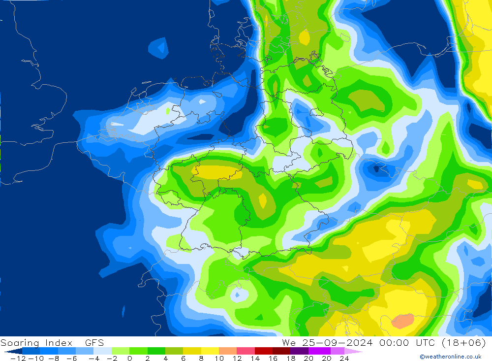 Soaring Index GFS ср 25.09.2024 00 UTC