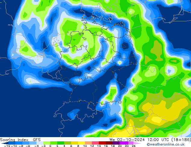 Soaring Index GFS mié 02.10.2024 12 UTC