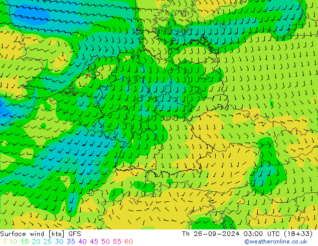 Wind 10 m GFS do 26.09.2024 03 UTC