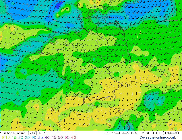  10 m GFS  26.09.2024 18 UTC