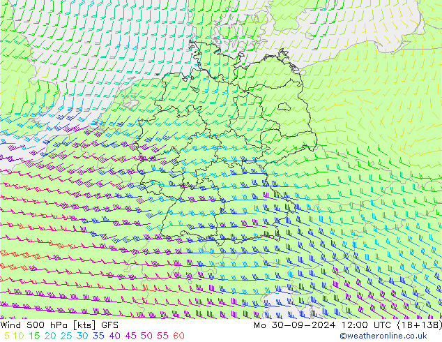  500 hPa GFS  30.09.2024 12 UTC