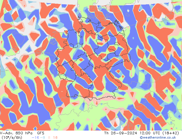 V-Adv. 850 hPa GFS Th 26.09.2024 12 UTC