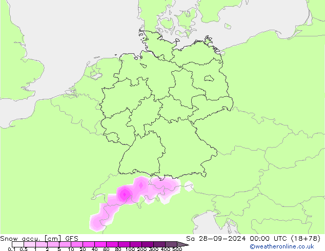 Schneemenge GFS Sa 28.09.2024 00 UTC