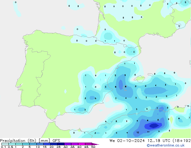 Z500/Rain (+SLP)/Z850 GFS śro. 02.10.2024 18 UTC