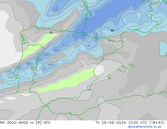 RH 3000-6000 m GFS Čt 26.09.2024 12 UTC