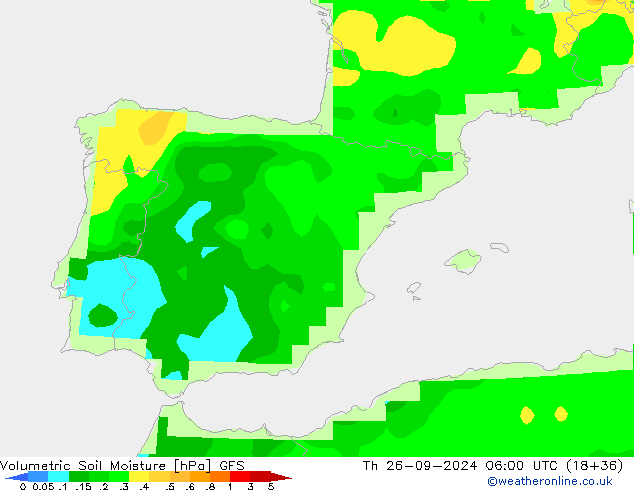 Volumetric Soil Moisture GFS  26.09.2024 06 UTC