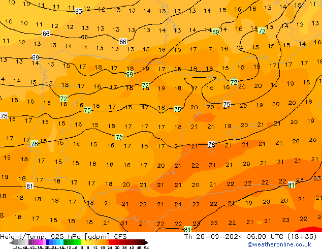 Height/Temp. 925 hPa GFS Th 26.09.2024 06 UTC