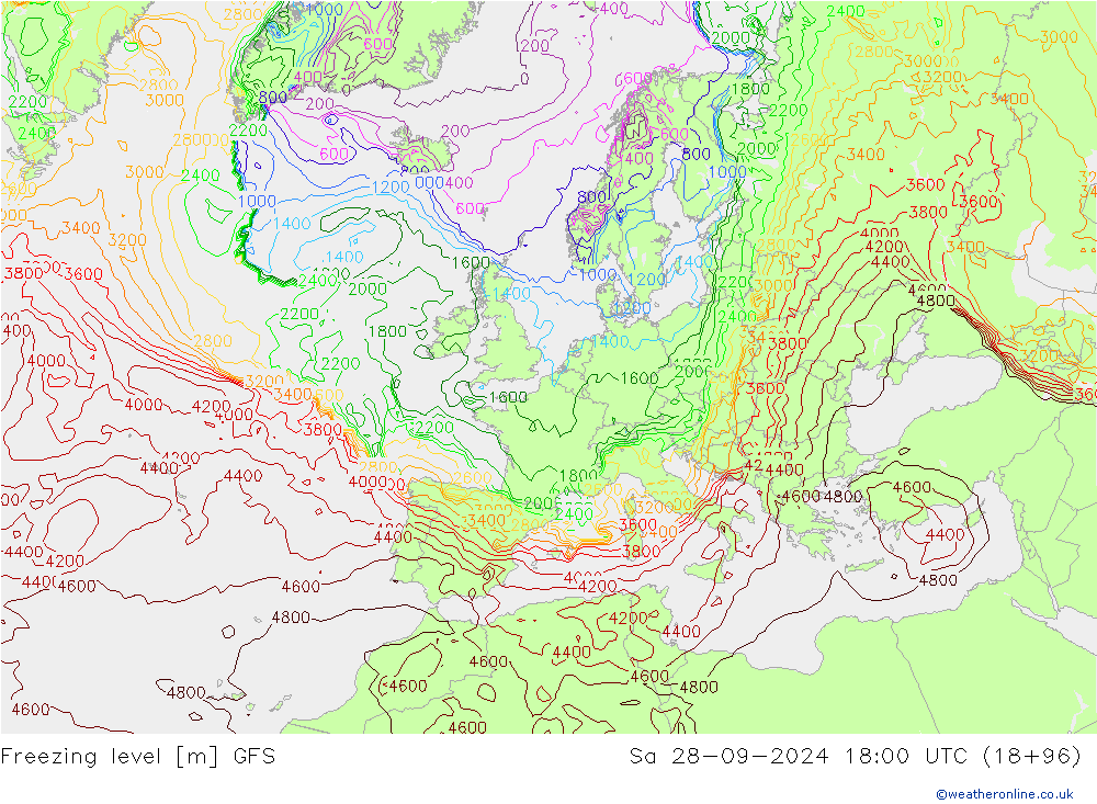 Donma Seviyesi GFS Cts 28.09.2024 18 UTC