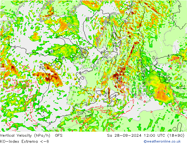 Convection-Index GFS sab 28.09.2024 12 UTC