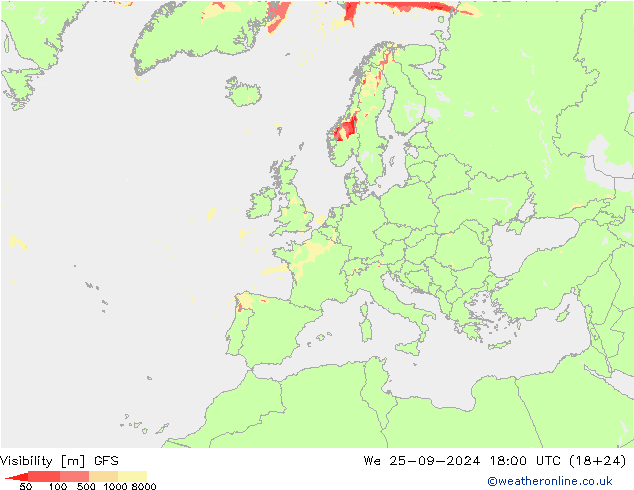 Visibility GFS We 25.09.2024 18 UTC