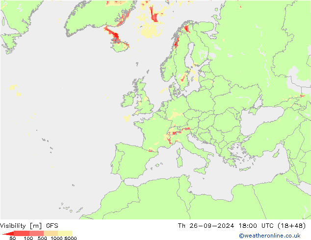 Visibility GFS Th 26.09.2024 18 UTC