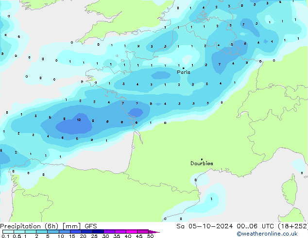 Z500/Rain (+SLP)/Z850 GFS  05.10.2024 06 UTC