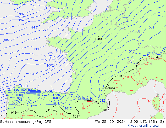 GFS: We 25.09.2024 12 UTC