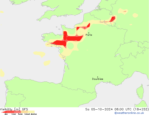 Visibility GFS Sa 05.10.2024 06 UTC