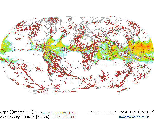 Cape GFS We 02.10.2024 18 UTC