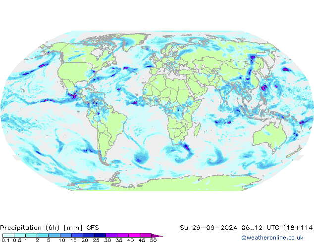 Z500/Rain (+SLP)/Z850 GFS Su 29.09.2024 12 UTC