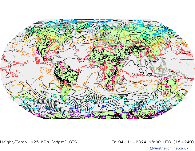 Height/Temp. 925 hPa GFS Outubro 2024