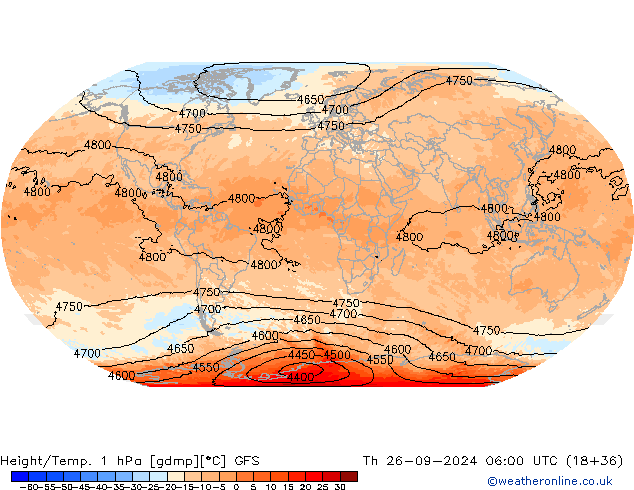 Height/Temp. 1 hPa GFS  26.09.2024 06 UTC