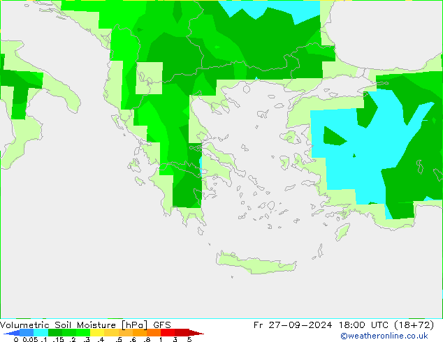 Volumetric Soil Moisture GFS ven 27.09.2024 18 UTC