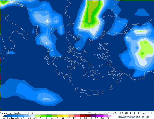 Soaring Index GFS śro. 25.09.2024 00 UTC