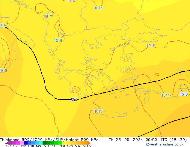 Thck 500-1000hPa GFS czw. 26.09.2024 09 UTC