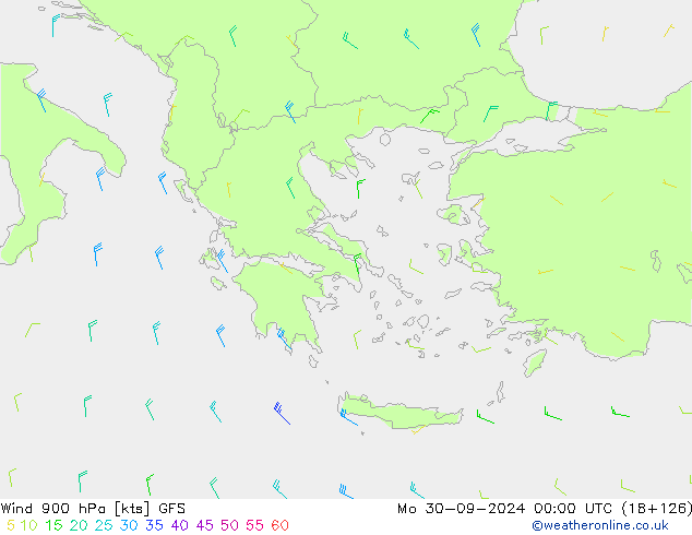 Wind 900 hPa GFS ma 30.09.2024 00 UTC