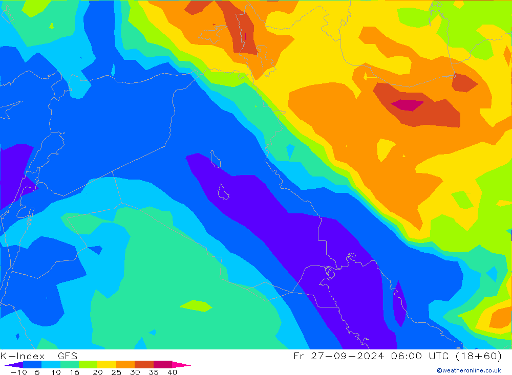 K-Index GFS Fr 27.09.2024 06 UTC