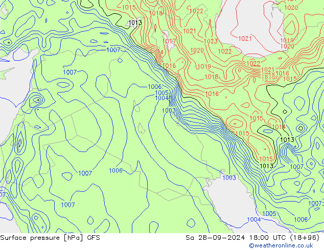 GFS: сб 28.09.2024 18 UTC