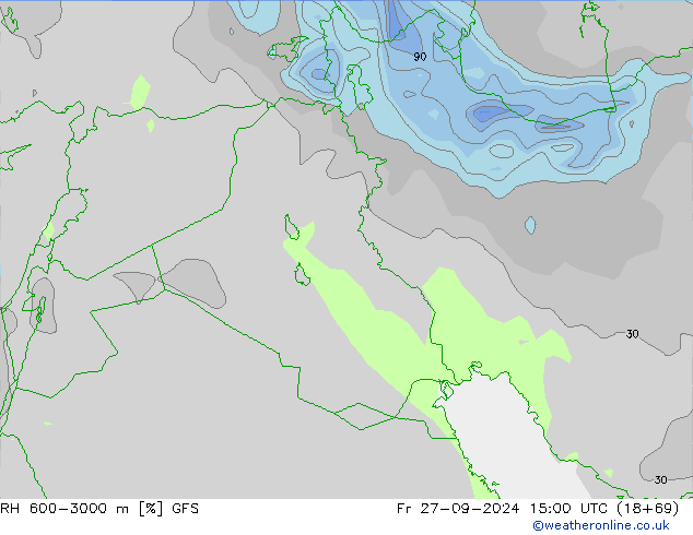 RH 600-3000 m GFS Sex 27.09.2024 15 UTC