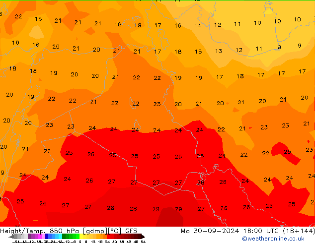 Z500/Rain (+SLP)/Z850 GFS  30.09.2024 18 UTC