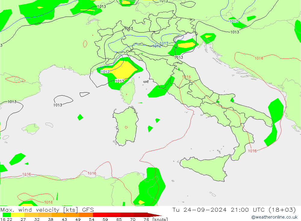 Max. wind velocity GFS Ter 24.09.2024 21 UTC