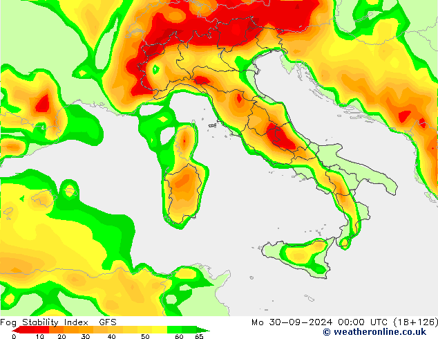 Fog Stability Index GFS  30.09.2024 00 UTC