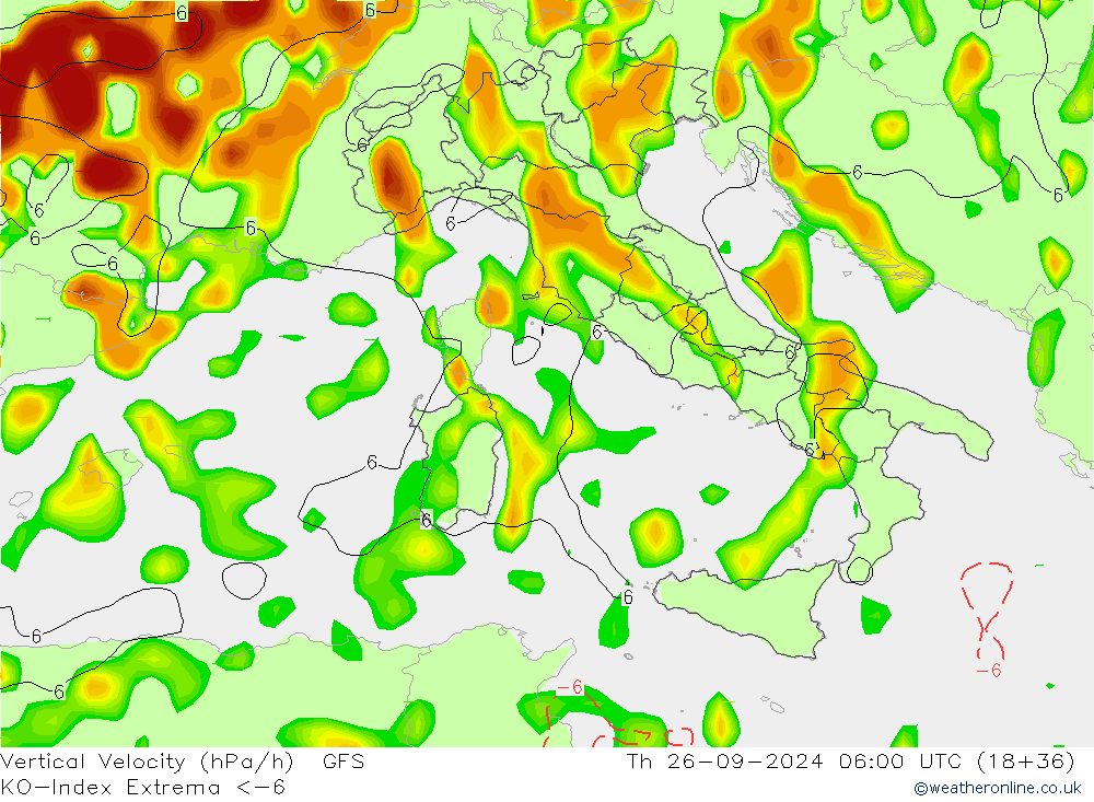 Convection-Index GFS Th 26.09.2024 06 UTC