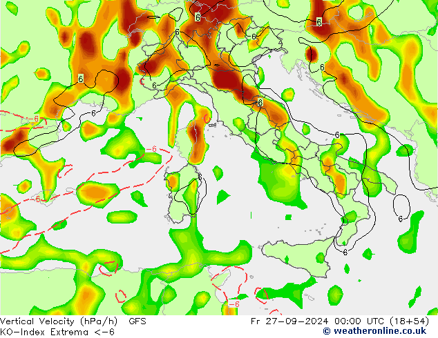 Convection-Index GFS Pá 27.09.2024 00 UTC