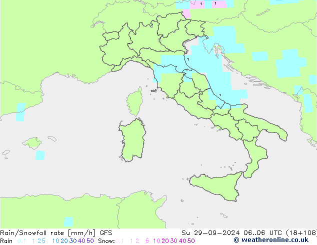 Rain/Snowfall rate GFS Сентябрь 2024