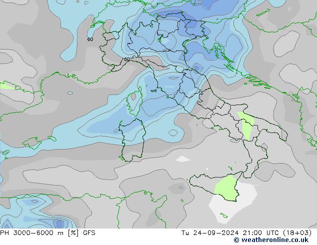 RH 3000-6000 m GFS wto. 24.09.2024 21 UTC