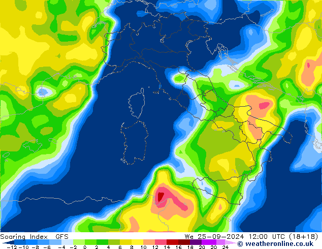 Soaring Index GFS ср 25.09.2024 12 UTC