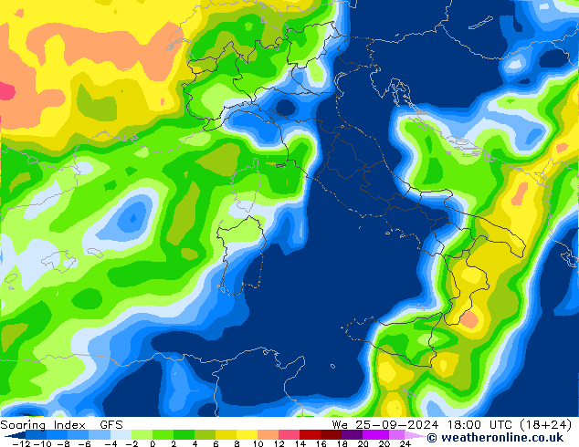 Soaring Index GFS St 25.09.2024 18 UTC