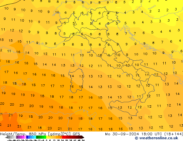 Z500/Rain (+SLP)/Z850 GFS Mo 30.09.2024 18 UTC