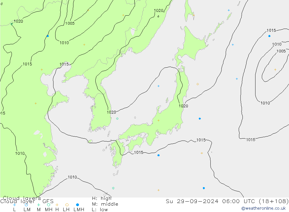 Cloud layer GFS Su 29.09.2024 06 UTC