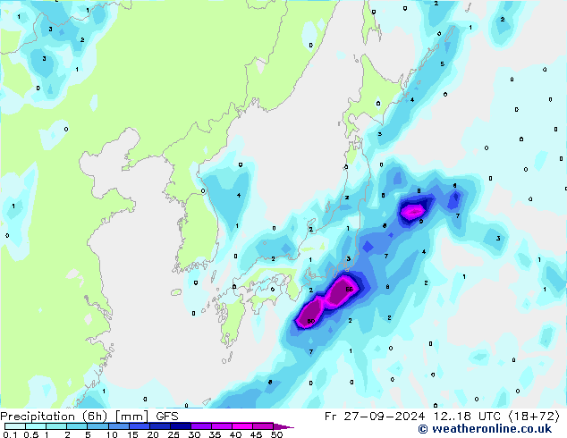 Z500/Rain (+SLP)/Z850 GFS Fr 27.09.2024 18 UTC