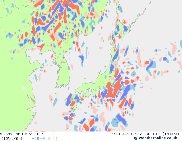 V-Adv. 850 hPa GFS Tu 24.09.2024 21 UTC