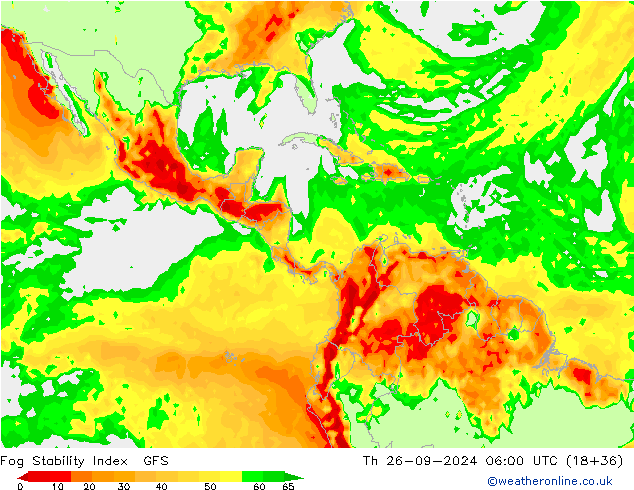 Fog Stability Index GFS  26.09.2024 06 UTC