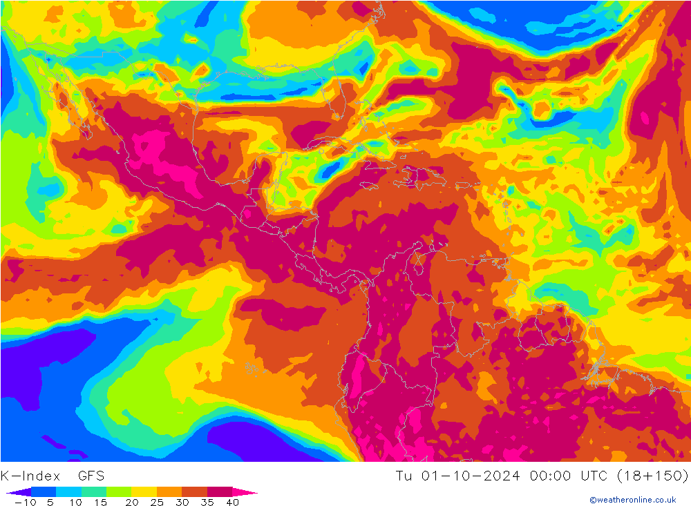 K-Index GFS mar 01.10.2024 00 UTC