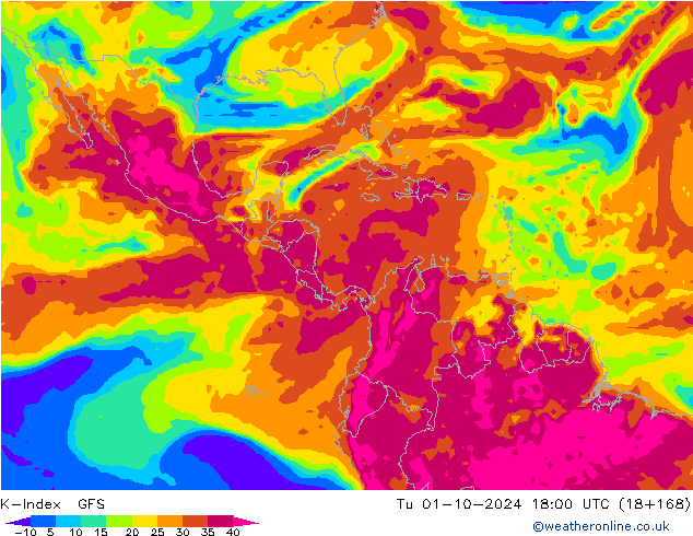 K-Index GFS mar 01.10.2024 18 UTC