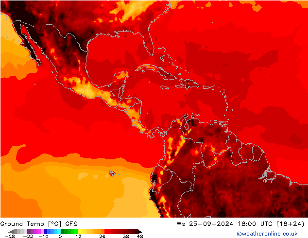 temp. mín./solo GFS Qua 25.09.2024 18 UTC