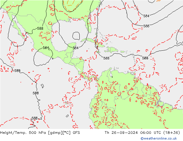 Z500/Rain (+SLP)/Z850 GFS Th 26.09.2024 06 UTC