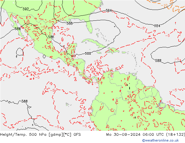 Height/Temp. 500 hPa GFS Mo 30.09.2024 06 UTC