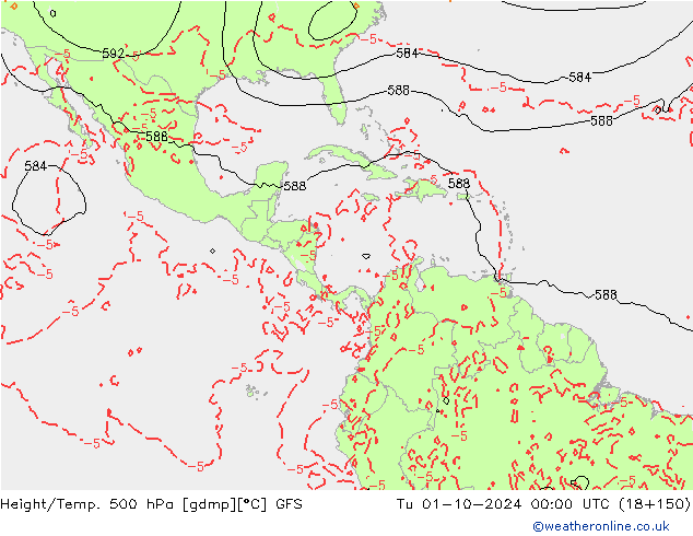 Z500/Rain (+SLP)/Z850 GFS mar 01.10.2024 00 UTC